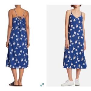 Michael Stars Regatta Taylor Tie Back Cami Floral Dress Sleeveless Womens Size L